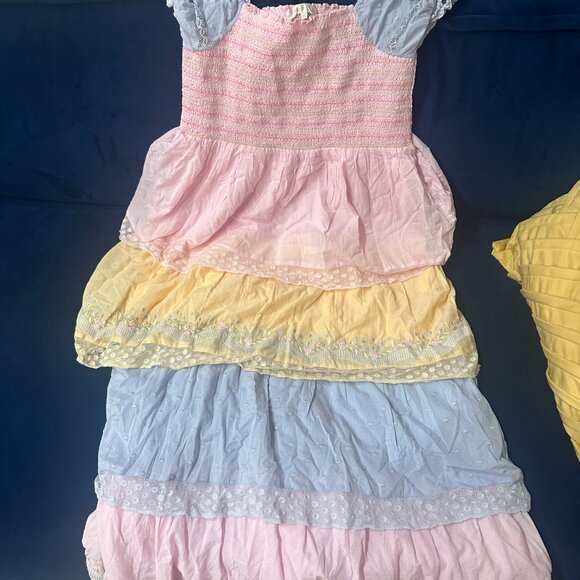 LoveShackFancy Capella dress in Ambrosia Garden / Rainbow tiered ruffle, XL - Picture 3 of 3